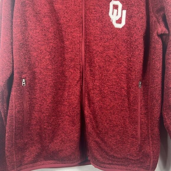 🔥🏈 Vintage OKLAHOMA SOONERS Full Zip Polyester Fleece Jacket - Men Sz XL - GUC - Picture 6 of 13